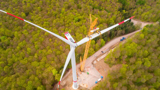 Aufbau eines Windrades, Windkraftanlage