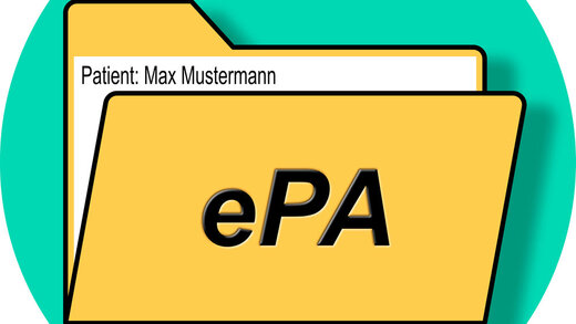 ePA elektronische Patientenakte im grünen Kreis
