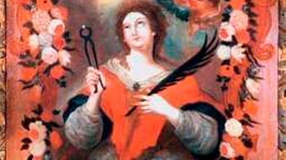 Die Heilige Appolonia – Schutzpatronin der Zahnärzte. Öl auf Leinwand, datiert 1731