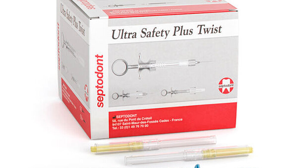 Mit Ultra Safety Plus Twist, dem neuen Sicherheitsinjektionssystem von Septodont, können Nadelstichverletzungen beim Recapping vermieden werden.
