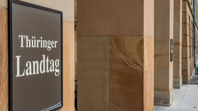 Thüringer Landtag Schild Thüringer Landtag Schild