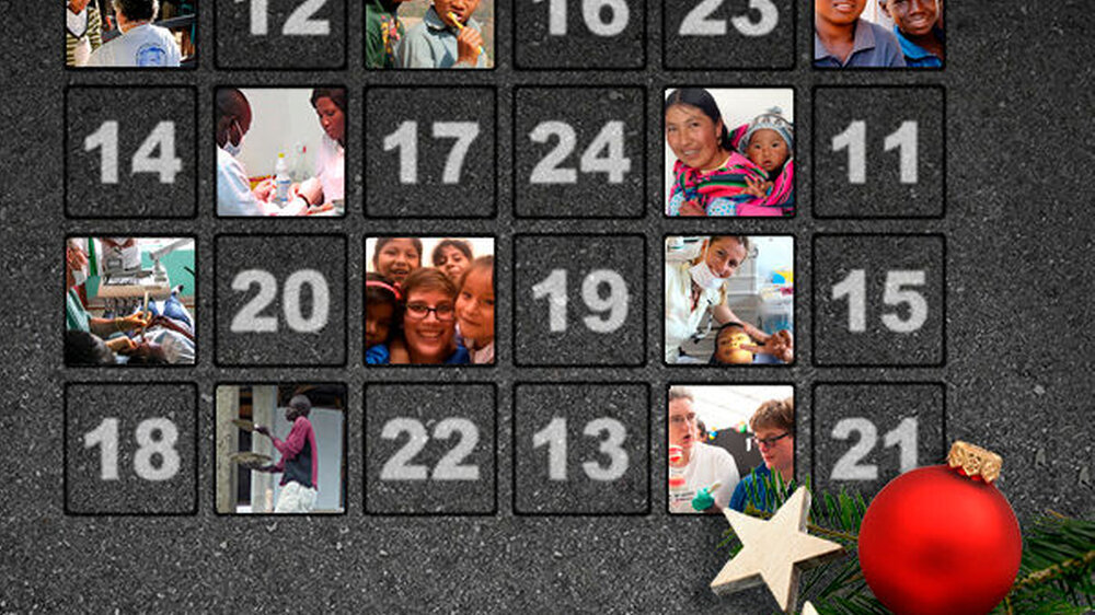 Das soziale Engagement der deutschen Zahnmediziner ist vielfältig und spiegelt sich in den unterschiedlichsten Hilfsprojekten wider. Mit unserem Adventskalender wollen wir diesen Menschen jeden Tag eine Öffentlichkeit geben - getreu dem Motto "Tue Gutes