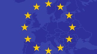 Karte von Ländern in Europa mit dem Symbol der Europäischen Union