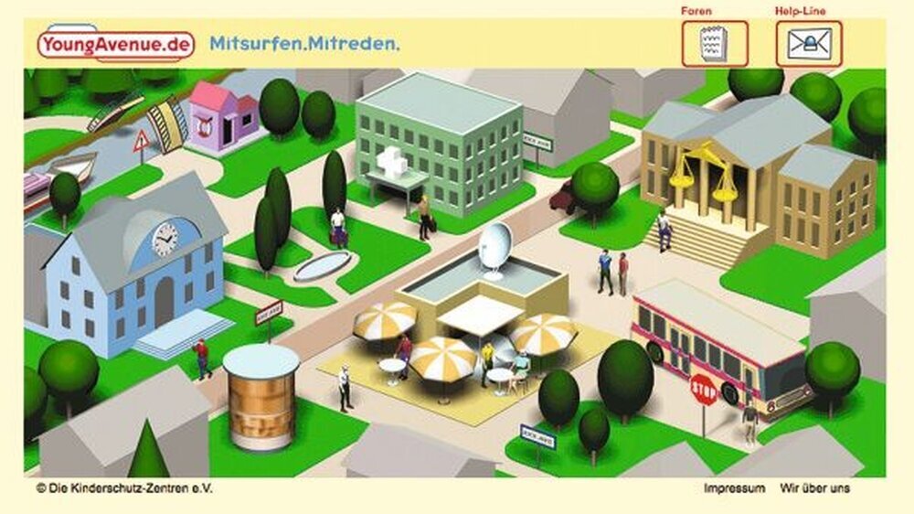 www.YoungAvenue.de bietet Kindern in Not eine Anlaufstelle. Hier können sie anonym Probleme diskutieren und therapeutische Hilfe in Anspruch nehmen.