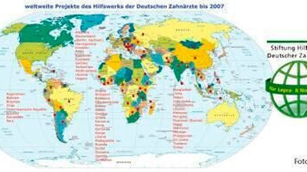 weltweite Projekte des Hilfswerks der Deutschen Zahnärzte bis 2007