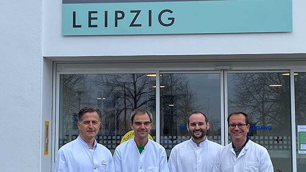 Das Forscherteam aus Leipzig gewinnt den Millerpreis 2020 (v.l.n.r.): Prof. Jens Garbade, Dr. Christian Binner, Dr. Gerhard Schmalz und Prof. Dirk Ziebolz\r\n
