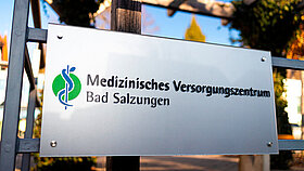 bad liebenstein, thuringia, germany - 21 01 2026: a sign of the mvz bad salzungen