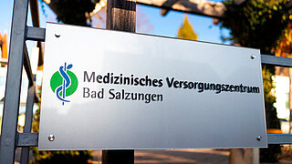 bad liebenstein, thuringia, germany - 21 01 2026: a sign of the mvz bad salzungen