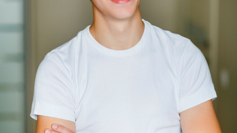 young man without front tooth