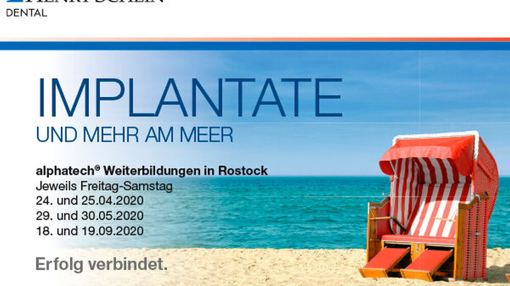 Am 24. April 2020 startet die zweitägige Weiterbildungsreihe „Implantate und mehr am Meer“ in Rostock für implantologisch tätige Zahnärzte mit Theorie und praktischen Inhalten.