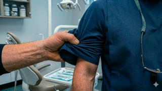 Patient packt Zahnarzt gewaltsam am Ärmel