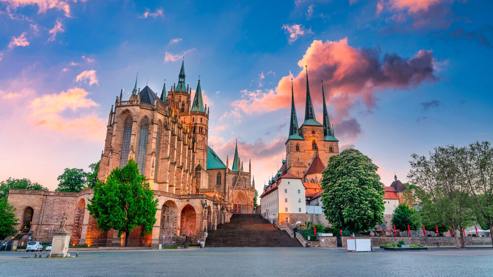 Der Domplatz in Erfurt, Thüringen, Deutschland Erfurt