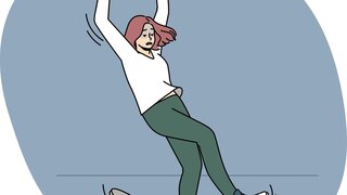 Clumsy unlucky woman fall in open hatch feel scared distressed with unpleasant accident. Female dangerous event or misfortune outdoors. Concept of risky affair or failure. Vector illustration.