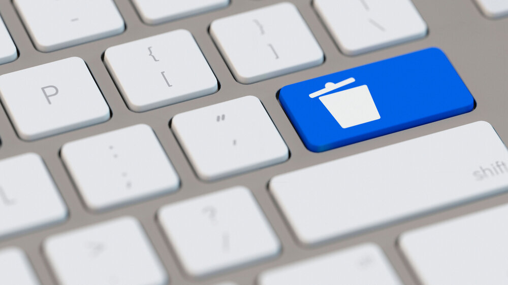 Papierkorb löschen Taste am Computer Löschentaste