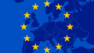 Karte von Ländern in Europa mit dem Symbol der Europäischen Union