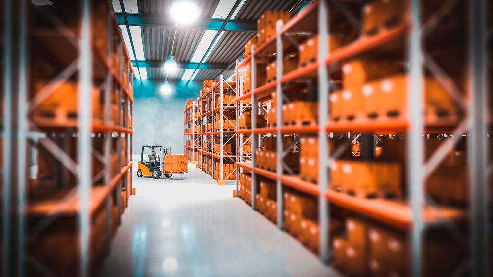 warehouse indoor view classic warehouse with pallet 3d rendering image