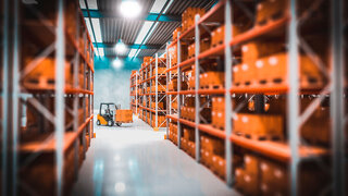 classic warehouse with pallet 3d rendering image