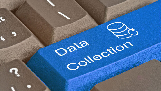 Keyboard with key for access to data collection Symbolbild Data Collection