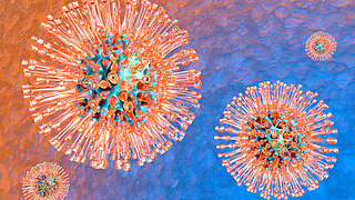 A medical visualization of a group of Herpes Viruses. 3D Illustration.