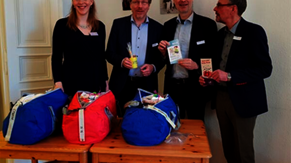 Projektleiterin Amelie Schwermer, Gesundheitsstaatssekretär Martin Matz, LAG Geschäftsführer Andreas Dietze und der Kinderschutzbeauftragte Detlef Kolbow (v.l.).