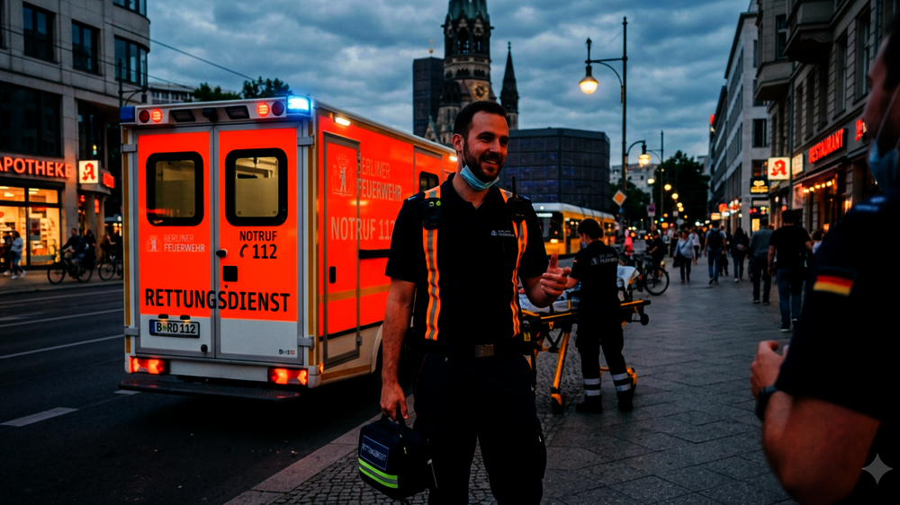 Berliner Feuerwehrmann mit Bodycam