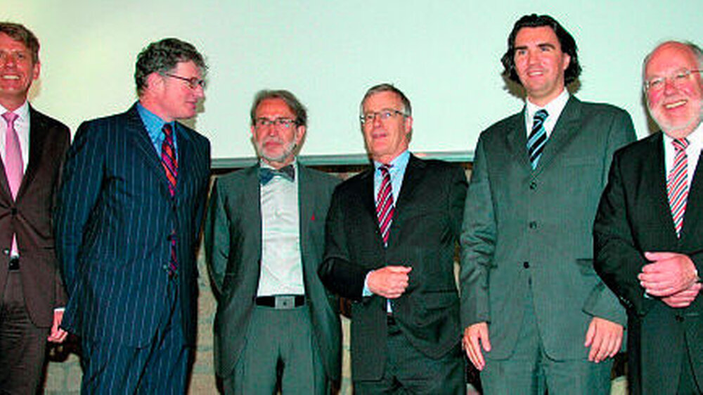 Bestritten die Tagung mit ihren Vorträgen: Dr. W. Woop, R. Willemsen, Prof. Th. Wehner, Dr. J. Fedderwitz, Dr. H. Meyer-Lückel, Dr. H. Stein (v.l.n.r.).