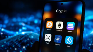 Crypto applications displayed on mobile device