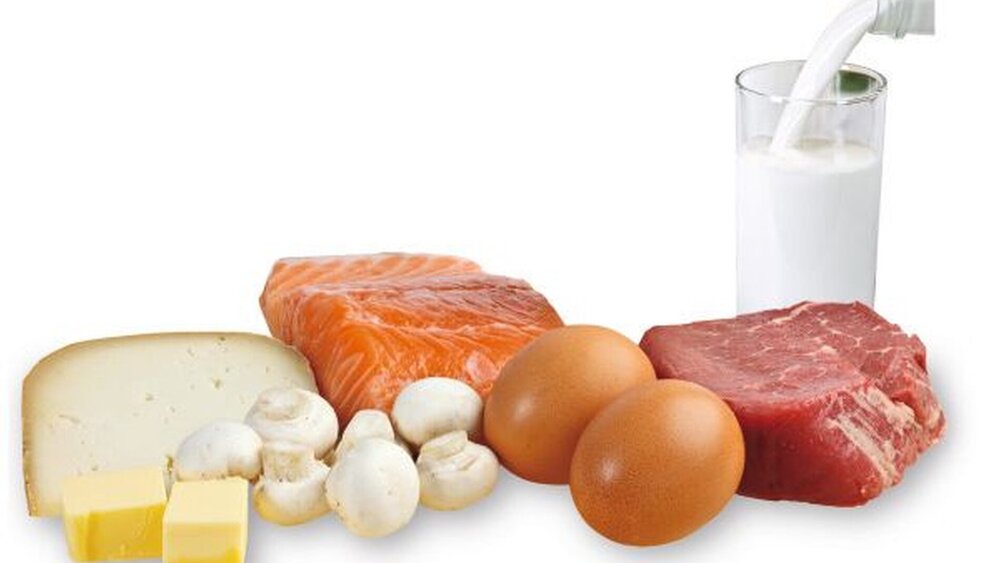 Vitamin D wird in nur geringem Maß mit der Nahrung aufgenommen. |