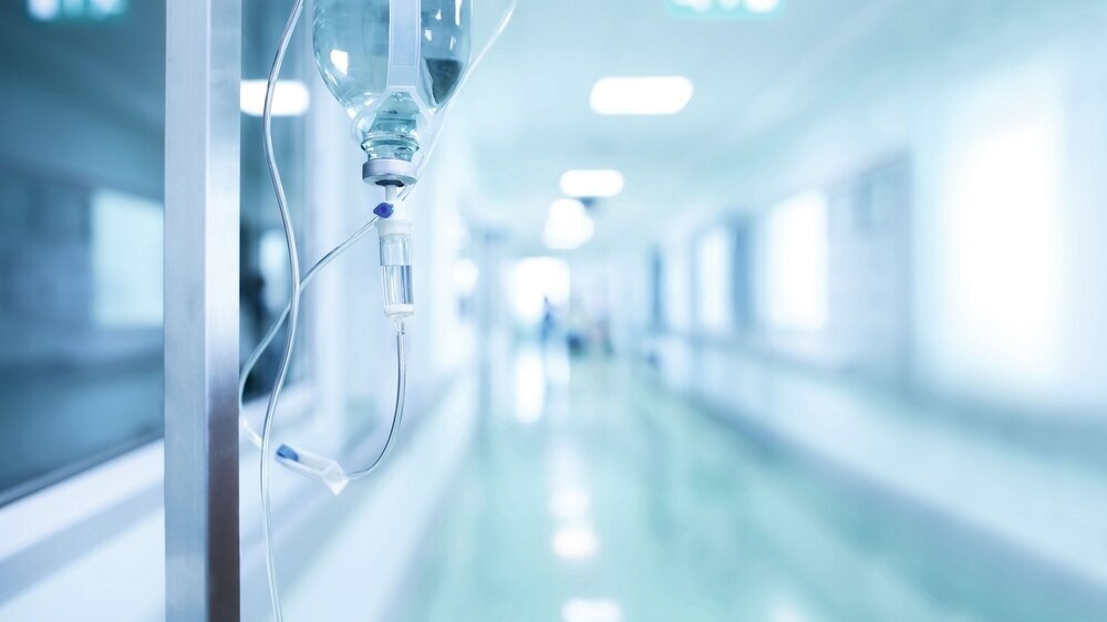 Medical drip in hospital corridor Medical drip in hospital corridor, concept of treatment