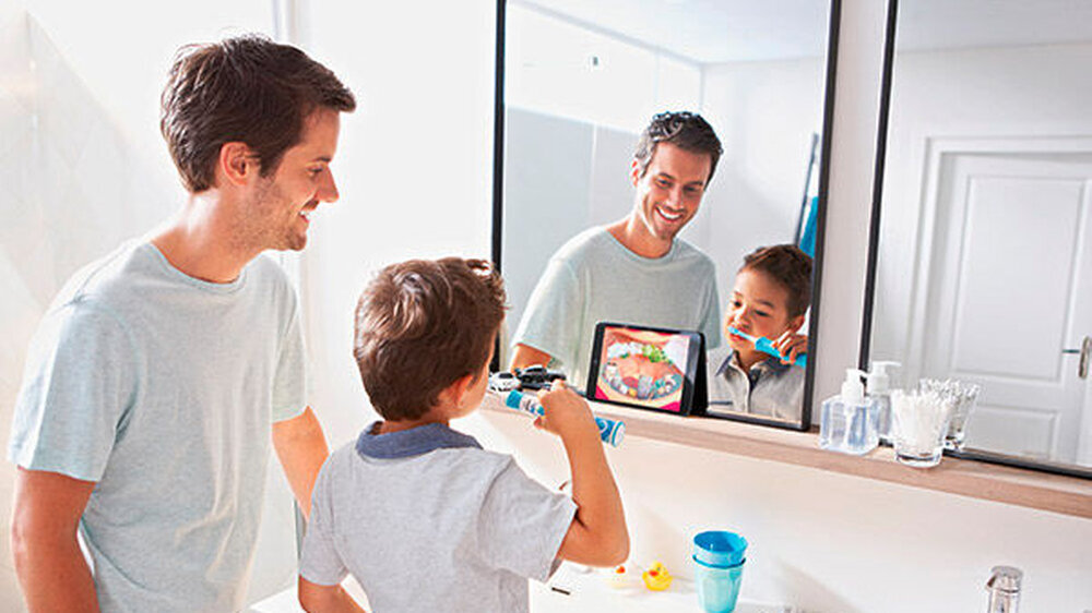 „Spielerisch und gleichzeitig edukativ“ ist gleich eine bessere Mundgesundheit – so das Versprechen der Hersteller; hier die App „Brush Busters“ von Philips Sonicare.