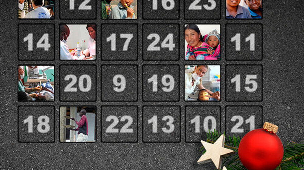 Das soziale Engagement der deutschen Zahnmediziner ist vielfältig und spiegelt sich in den unterschiedlichsten Hilfsprojekten wider. Mit unserem Adventskalender wollen wir diesen Menschen jeden Tag eine Öffentlichkeit geben - getreu dem Motto "Tue Gutes