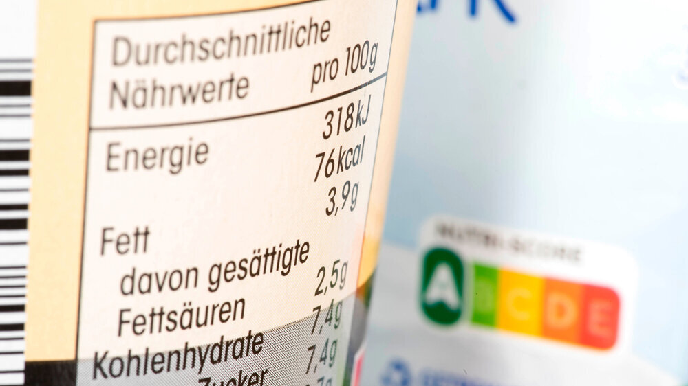 Lebensmittel, Nährwerttabelle und Nutri Score