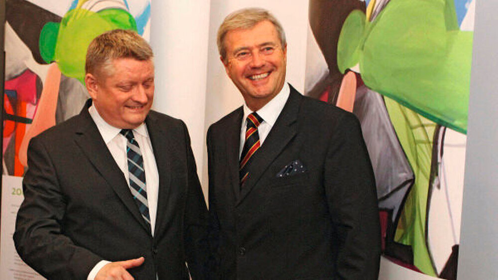 Lebender Beweis dafür, dass man trotz aller Unterschiede gut zusammenarbeiten kann: Bundesgesundheitsminsiter Hermann Gröhe und KZBV-Chef Dr. Wolfgang Eßer.