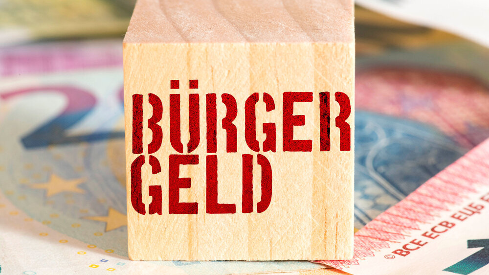 Euro Geldscheine und das Bürgergeld in Deutschland Bürgergeld