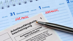 Arbeitsunfähigkeitsbescheinigung, Krankmeldung, Kalender, Krankheit, Arzt, Arbeitgeber