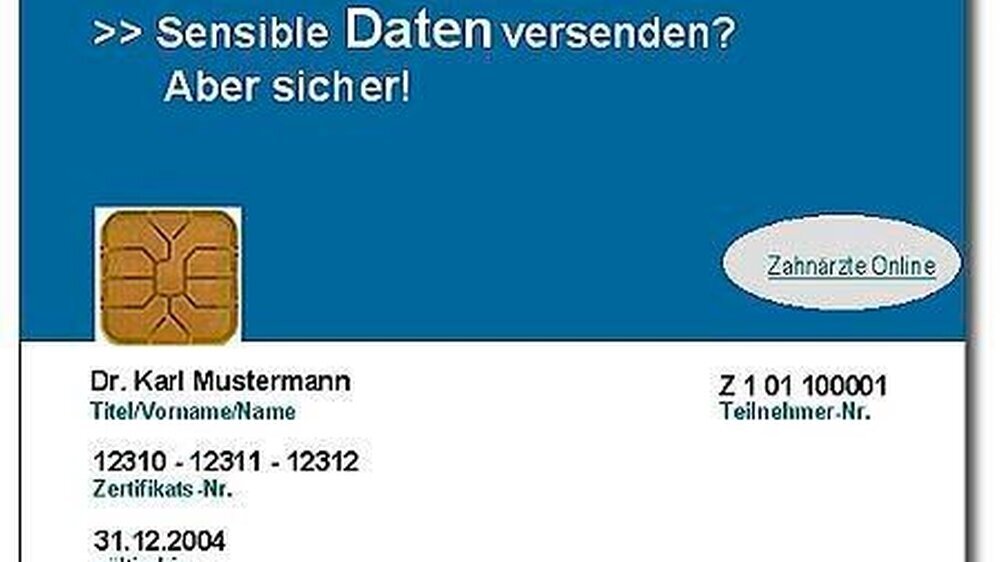 Mit Chipkarte und PIN-Code sind die Inhalte von Zahnärzte Online vor unauthorisierten Zugriffen geschützt.