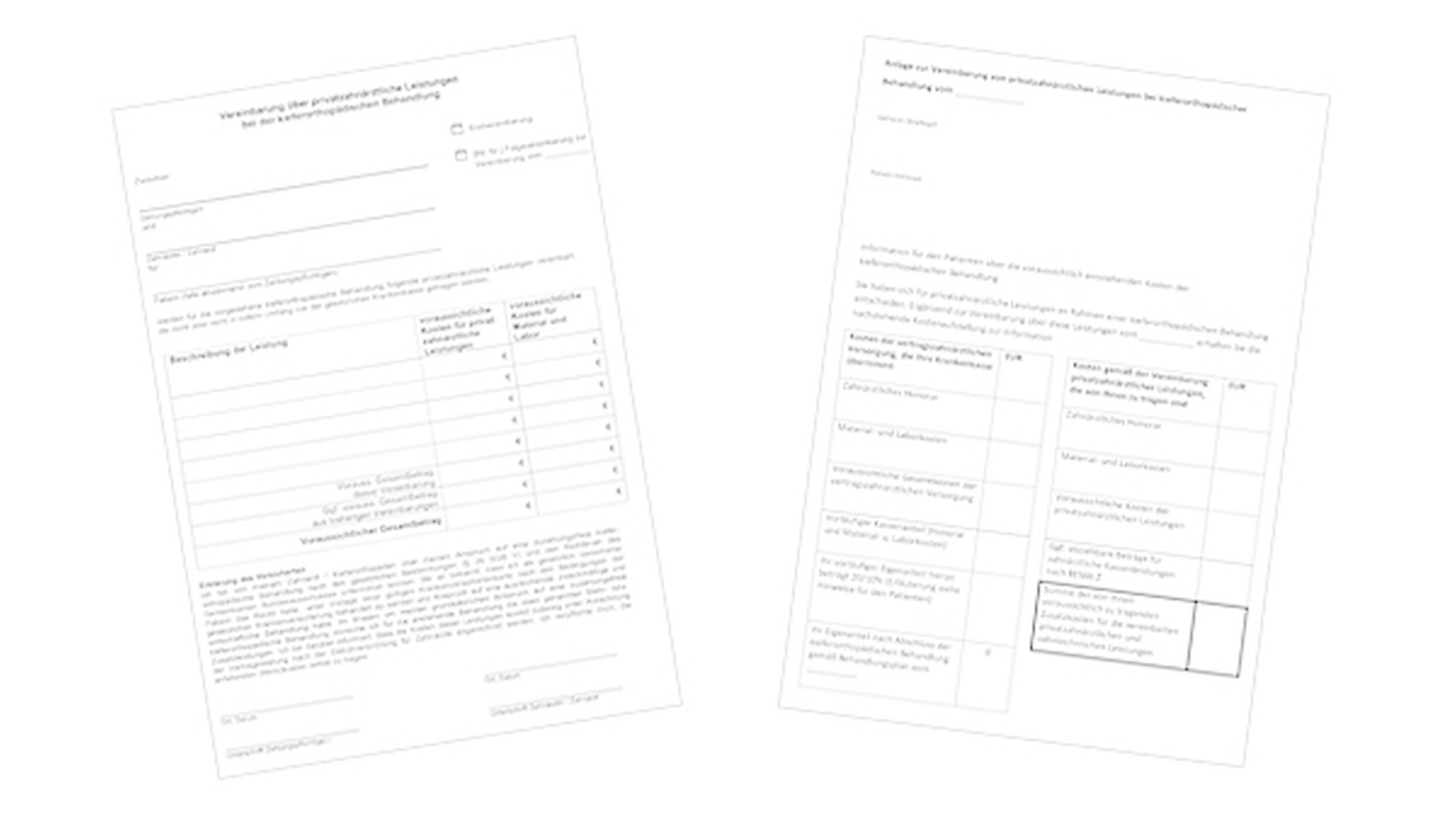 Formular für den Patienten Formular für den Patienten