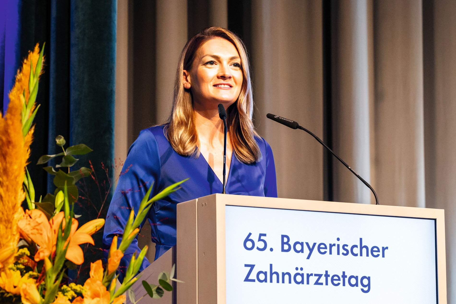 Judith Gerlach, Bayerische Staatsministerin für Gesundheit, Pflege und Prävention bei der Eröffnung des 65. Bayerischen Zahnärztetage
